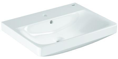 GROHE Euro Keramik Waschtisch 60 cm wandhängend, 1 Hahnloch, mit Überlauf, alpinweiß