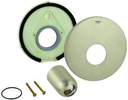 GROHE Rosette 46904 Chrom – Fertigmontageset für Einhand-Brausebatterie, 150 mm, QuickFix