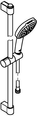 GROHE Tempesta Cube 110 Brausestangenset 600 mm 3 Strahlarten Chrom