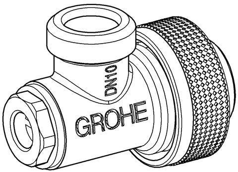 GROHE Eckventil 42235 für WC-Spülkasten – Messing, rechtwinklig, 1/2 Zoll x 3/8 Zoll