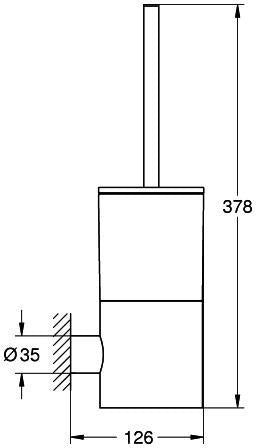 GROHE Atrio Toilettenbürstengarnitur – Wandmontage, verchromt, mit Mattglas-Einsatz