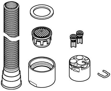 GROHE Mousseur 48370 Strahlregler für GROHE Red Chrom – Innengewinde M 26 x 1