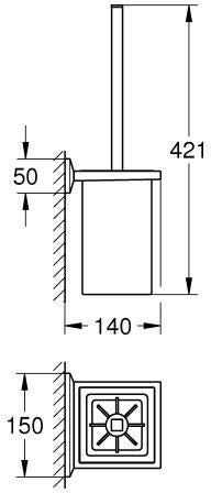 GROHE Allure Brilliant Toilettenbürstengarnitur 40900 chrom – Wandmontage, verdeckte Befestigung