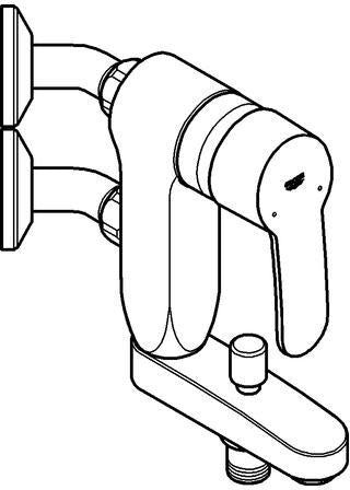 GROHE Eurostyle Cosmopolitan Vertica Einhand-Wannenbatterie chrom – Wandmontage, 1/2''