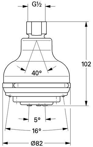 GROHE Kopfbrause 07785 für Aquatower 3000 Chrom – 4 Strahlarten, Antikalk, verstellbar