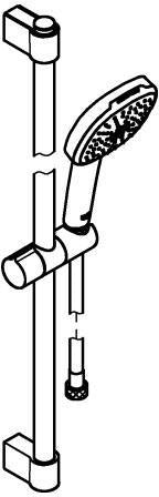GROHE Tempesta Cube 110 Brausestangenset 600 mm 2 Strahlarten 7,4 l/min Chrom