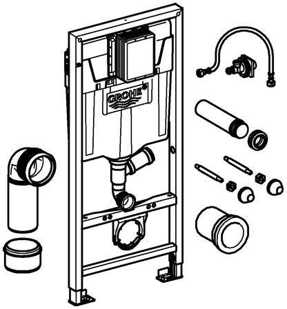 GROHE WC-Element Rapid SL 39002 mit Spülrohr für externe Geruchsabsaugung
