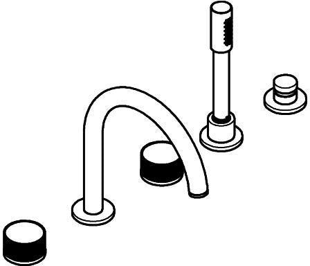 GROHE Atrio Private Collection 5-Loch-Wannenkombination mit Knopfbetätigung in Chrom