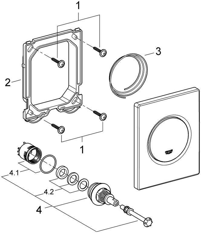 GROHE Nova Cosmopolitan Urinal-Betätigungsplatte – manuelle Auslösung, chrom, 116 x 144 mm