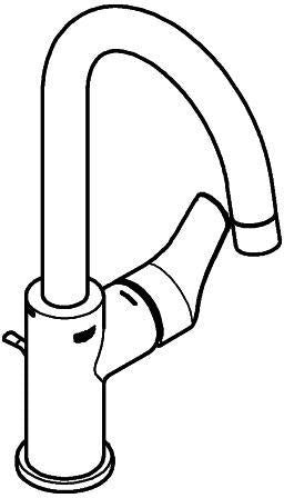 GROHE Eurosmart Einhand-Waschtischbatterie L-Size mit Zugstangen-Ablaufgarnitur, Chrom