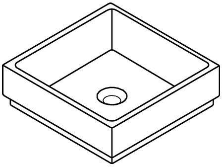 GROHE Aufsatzschale Cube Keramik 50 cm PureGuard alpinweiß – Antibakterielle Glasur, ohne Hahnloch