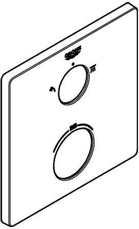 GROHE Rosette 49078 für Thermostat-Fertigmontagesets – eckige Wandrosette in Chrom mit FastFixation