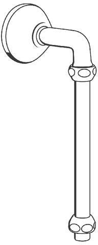 GROHE Abgangsbogen 12407 mit Quetschverschraubungen 1/2" x 3/4" und Schubrosette in Chrom