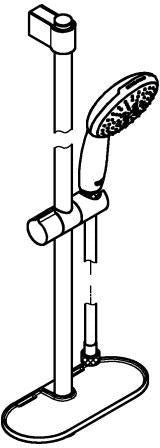 GROHE Tempesta 110 Brausestangenset 600 mm mit 3 Strahlarten, Ablage und Chrom-Oberfläche