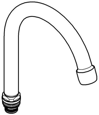 GROHE Auslauf 13219 chrom – C-Auslauf mit Schaumstrahldüse, drehbar, Messing verchromt