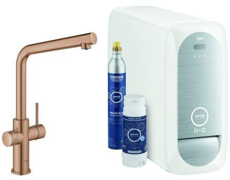 GROHE Blue Home Starter Kit L-Auslauf – gefiltertes, gekühltes und sprudelndes Wasser