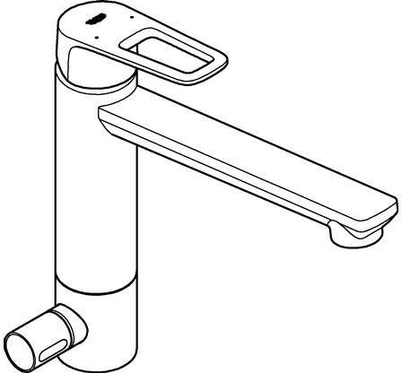 GROHE BauLoop Spültischbatterie mittelhoch mit Absperrventil Chrom – Einhandmischer