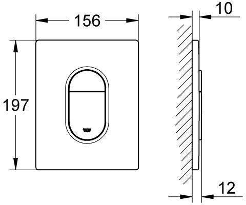 GROHE Arena Cosmopolitan WC-Betätigung 38844 – Pneumatisch, Chrom, 2-Mengen-Technik