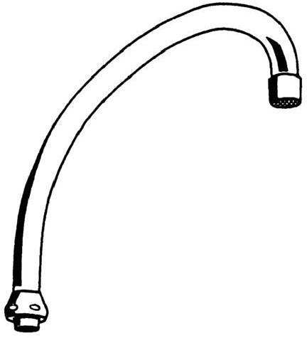 GROHE Rohrauslauf 13070 für Küchen-Standbatterien, Ausladung 185 mm, ohne Anschlag, DN15, Chrom
