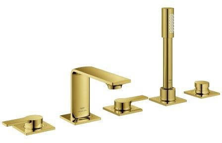 GROHE Allure 5-Loch-Wannenkombination cool sunrise gebürstet – Fliesenbankmontage