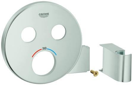 GROHE Rosette 49034 rund für SmartControl – Chrom, für UP-Thermostate mit 2 Absperrventilen & Brausehalter