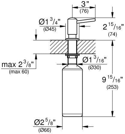 GROHE Seifenspender Contemporary 102165 für Vorratsbehälter 0,4 l matt black