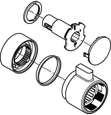 GROHE Absperrgriff 49083 für Grohtherm Fertigmontagesets – Chrom, Kunststoff verchromt