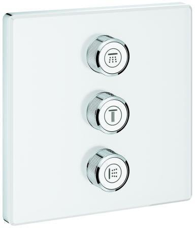 GROHE Grohtherm SmartControl 3-fach Unterputzventil Fertigmontageset eckig moon white