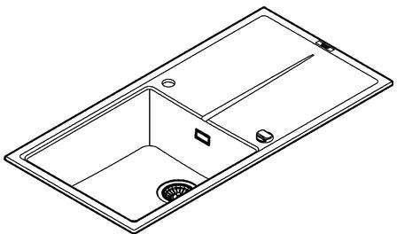 GROHE K400 Kompositspüle 31641 1 Becken 1000x500mm mit Abtropffläche granit grau