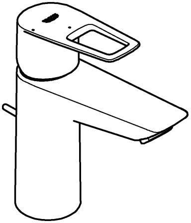 GROHE BauLoop Einhand-Waschtischbatterie M-Size mit Kaltstart-Funktion und EcoJoy – Chrom