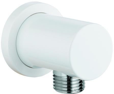 GROHE Rainshower Wandanschlussbogen 27057 mit runder Rosette moon white/chrom