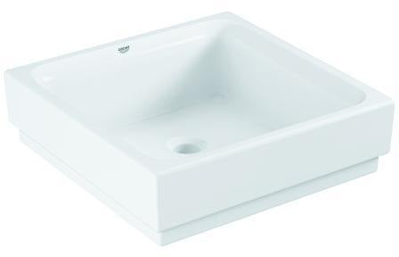 GROHE Aufsatzschale Cube Keramik 50 cm PureGuard alpinweiß – Antibakterielle Glasur, ohne Hahnloch