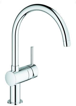 GROHE Minta Einhand-Spültischbatterie hard graphite gebürstet – C-Auslauf, schwenkbar, SilkMove
