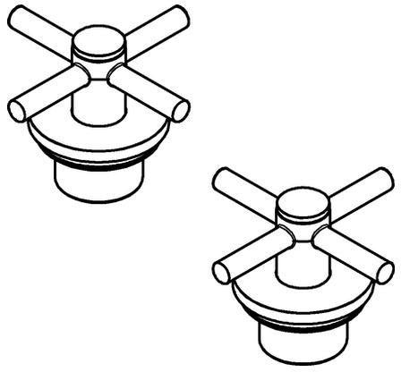 GROHE Kreuzgriff 48406 für Atrio – 2er-Set Chrom mit blau/roter Markierung