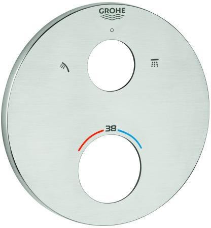 GROHE Rosette 49074 rund für THM-Fertigmontagesets – Metall, chrom, FastFixation