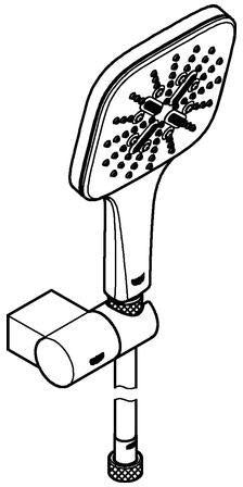 GROHE Rainshower SmartActive 130 Cube Wandhalterset – 3 Strahlarten, 8,5 l/min, Chrom