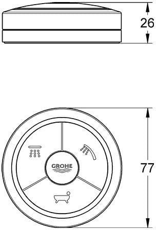 GROHE Fernbedienung 48113 chrom – Steuerung für GROHE Armaturen mit Lithium-Knopfzelle