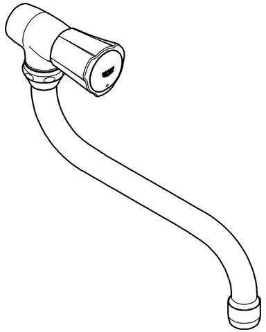 GROHE Costa Auslaufventil DN15 Wandmontage schwenkbarer Rohrauslauf chrom