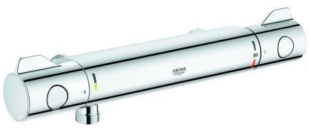 GROHE Grohtherm 800 Thermostat-Brausebatterie – Wandmontage, chrom, SafeStop