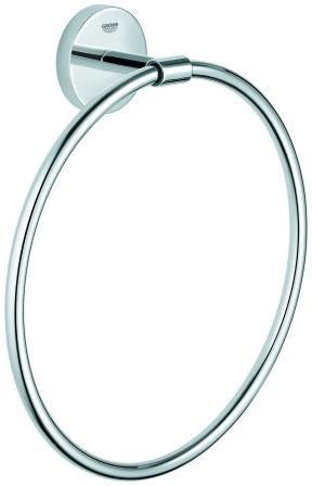 GROHE Bau Cosmopolitan Handtuchring – geschlossen, verchromt, schwenkbar, 210 mm