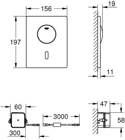 GROHE Tectron Skate IR-WC-Elektronik mit manueller Betätigung, chrom