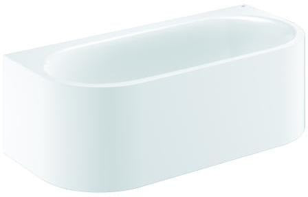 GROHE Essence Vorwand-Badewanne 180 x 85 cm alpinweiß Titan-Stahl mit Schürze und Überlauf