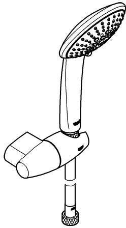 GROHE Euphoria 110 Champagne Wandhalterset – 3 Strahlarten, 17 l/min, verstellbar, chrom
