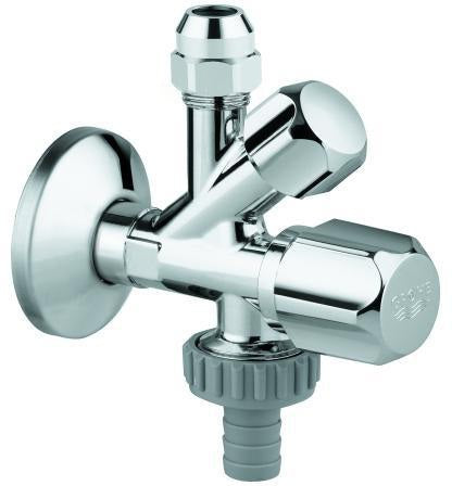 GROHE Kombi-Eckventil 22036 DN15 1/2''x3/8''x3/4'' selbstdichtend – Chrom