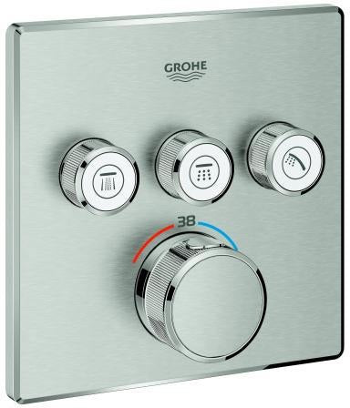 GROHE Grohtherm SmartControl Unterputz-Thermostat 3 Ventile eckig Chrom