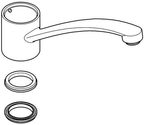 GROHE Auslauf 13205 Chrom – Drehbarer Messing-Auslauf mit verchromter Oberfläche