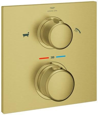 GROHE Allure Thermostat-Wannenbatterie Fertigmontageset cool sunrise gebürstet
