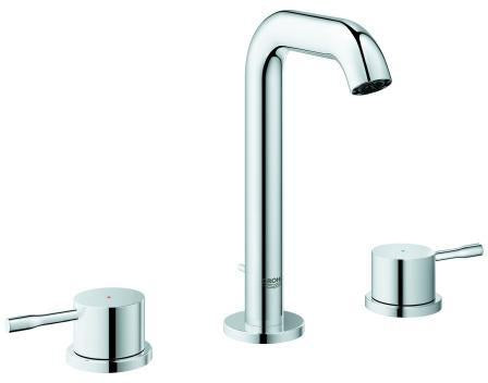 GROHE Essence 3-Loch-Waschtischbatterie mit Zugstangen-Ablaufgarnitur, Chrom