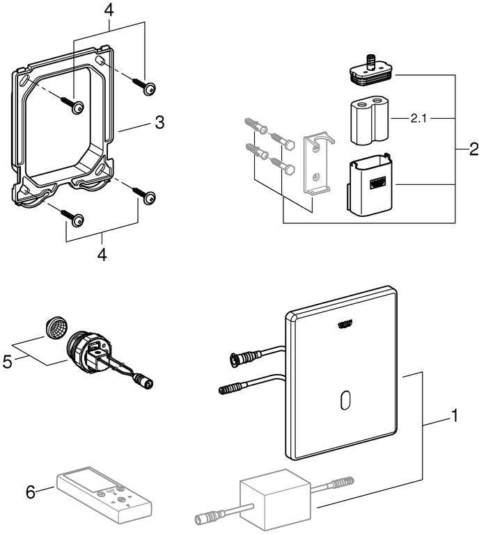 GROHE Tectron Skate Urinal-IR-Elektronik 6V FMS für Rapido U/UMB – Chrom, berührungslos