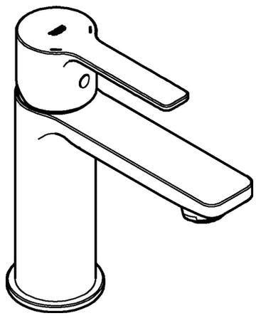 GROHE Lineare Einhand-Waschtischbatterie XS-Size mit PushOpen Ablaufventil chrom
